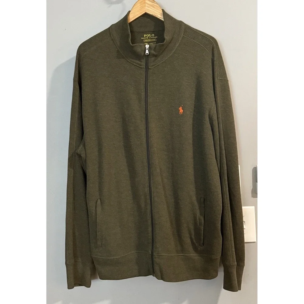 Polo Ralph Lauren Sweater Jacket Performance Zip Up Pony Logo XXL